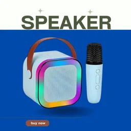 NHOUSE 10W Bluetooth Speaker Wireless Karaoke Mic Speaker with RGB Light speakersWE86 10 W Bluetooth Home Audio Speaker image 1