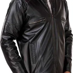 n f traders Men Solid Leather Jacket image 2