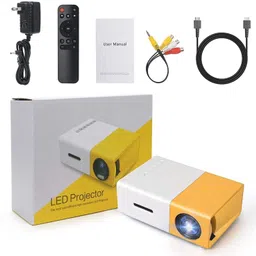 4UONLY Mini YG3000 Projector LED Projector GPCC10 Projector Screen (Width 115.5 cm x 44.5 cm Height) image 1