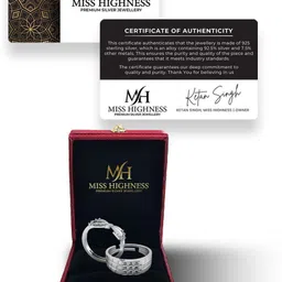 miss highness Couple Beautiful Diamond Adjustable Combo Rings – Luxury Gift for Women & Men, Sterling Silver Cubic Zirconia Rhodium Plated Ring image 4