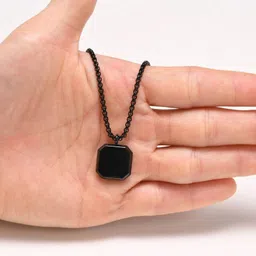 ruby collection Black Silver Stainless Steel Pendant Set image 5