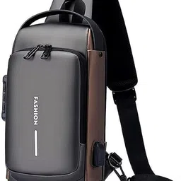 onpoint Brown Men Sling Bag For Travel || USB Port, Waterproof & Stylish Anti Theft Crossbody Bags For Men||-picture-10