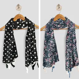 poshampaa Printed Chiffon Women Multicolor Scarf, Stole, Fancy Scarf-picture-19
