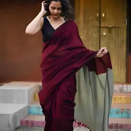 hiya saree and punjabi house Solid/Plain Handloom Pure Cotton, Cotton Silk Saree image 2