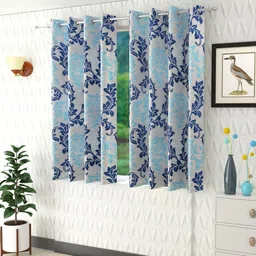 panipat textile hub 152 cm (5 ft) Window Polyester Semi Transparent Curtain (Pack Of 2)-picture-26