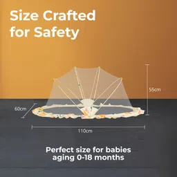 safemyles Nylon Infants Baby Mosquito Net, Bottomless Net for Infants, for Safe & Easy Use Mosquito Net image 2