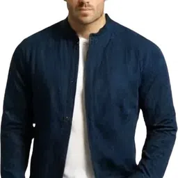 eleve Men Solid Keyhole Neck Dark Blue Sweater-picture-19