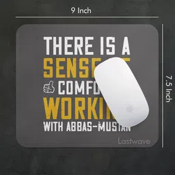 LASTWAVE There is a sense of comfort working with Abbas-Mustan, Quote Printed Mouse Pad Non Slip Base Mousepad image 2