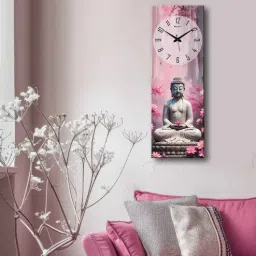 Multicolour Rectangle 24 Inches Wooden Wall Clock (Lord Buddha)-image-38