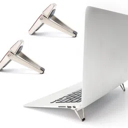 ASTOUND Small Metal Laptop Computer Elevated Portable Heat Sink Aluminium Floor and Desk Stand Rotatable Laptop Stand Compatible with Universal Laptops image 2