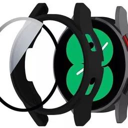 DPJ Front and Back Tempered Glass for Bumper Case Cover for Samsung Galaxy Watch 4 44mm TPU Plated Full Screen Protector-picture-15