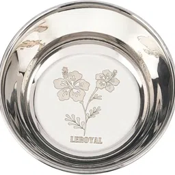 rayeenbeauty Steel Serving Bowl Premium stainless steel bowl glossy finish with flower print dishwasher safe image 2