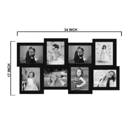 elegant arts and frames Black Synthetic Wood 17 x 34 Inch Collage Photo Frame image 3
