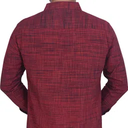 w s textile Men Regular Fit Self Design Spread Collar Casual Shirt image 2