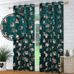 veloura 213.36 cm (7 ft) Door Velvet Room Darkening Curtain (Pack Of 2)-picture-11