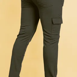 combraided Men Self Design Green Track Pants image 3