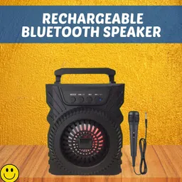 Clairbell 301(PORTABLE WIRELESS BLUETOOTH SPEAKER) Crystal Clear SoundWith Karaoke MicR302 5 W Bluetooth Laptop/Desktop Speaker image 1