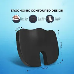 dn brothers Black Memory Foam Car Pillow Cushion for Hyundai image 2