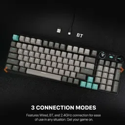 Fantech Mechanical Gaming Keyboard Red Switch 96 Keys 3 mode Bluetooth, Wired USB, Wireless Tenkeyless Gaming Keyboard Compatible with Laptop, Mac, Tablet, Desktop, iPad image 3