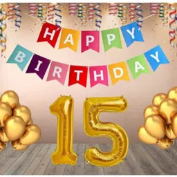 abs ecom Multicolor Party Combo Kit with Banner and 15 Number Foil Balloons for Special Occasions-picture-13