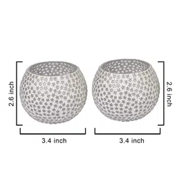 the purple tree Multicolor Aluminium Glass Mosaic Diwali T-Light Holders (Pack of 2) image 2