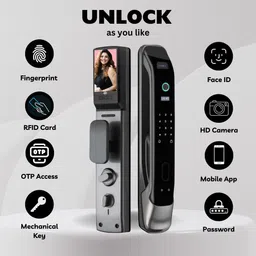 GOLENS X28 Smart Lock 8 Ways Unlocking |3D Face ID| Fingerprint | Mobile App | RFID Card | PIN | OTP |Key Smart Door Lock image 2