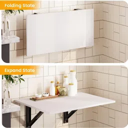 ascom Wood Wall Mounted Foldable Table | Space-Saving Wall Desk for Home & Office Use Engineered Wood Study Table image 4