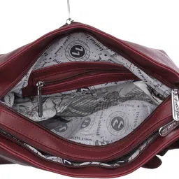 leather land Maroon Women Sling Bag Roman Sling Design in maroon image 4