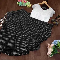 dishitha Floral Print Stitched Lehenga & Crop Top image 2