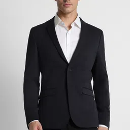 peter england Men Self Design Single Breasted Casual Blazer-picture-43