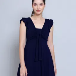 megaska Solid Women Swim-dress Blue Swimsuit-picture-20