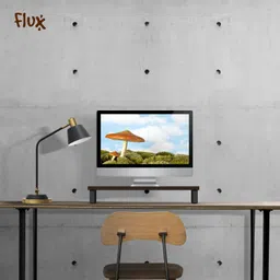 Flux Black Monitor Stand Wooden Floor and Desk Stand Laptop Stand Compatible with Universal Laptops image 5