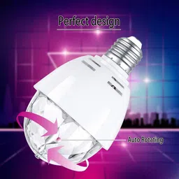 glamezone LED Rotating Light Bulb Disco Party Light 3-Watt E27 Single Disco Ball image 4