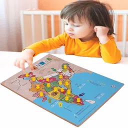 ritskart Kids Gift Wooden Educational learning Map Board Puzzle for kids-picture-24