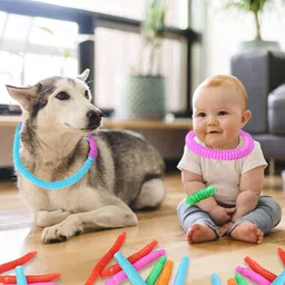 libra Fidget Pop Tube Toys for Kids and Adults, Pipe Sensory Tools for Stress and Anxiety Relief, Cool Bendable Multi-Color Stimming Toys Great as Gift, Party Favors, and Prizes for Fidgets image 4