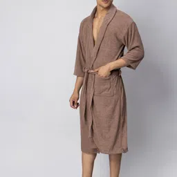 lacylook Brown Free Size Bath Robe image 4