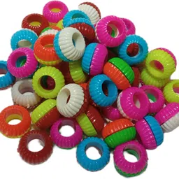 Dual Tone Pigeons Foot Sound Rings Pack Of 50 Plastic Fetch Toy For Bird-image-0