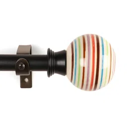 the decor mart Multicolor Iron 48 - 88 Inches Expandable Curtain Rod with Accessories image 4
