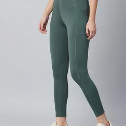 blinkin Solid Women Dark Green Tights-picture-16