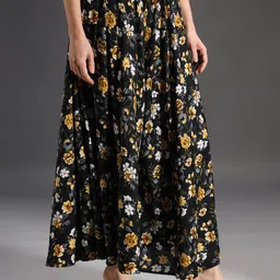 emeros Women Flared Black, Yellow, Green, Grey, White Viscose Rayon Trousers-picture-13
