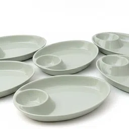 lilly Melamine Green Snacks Plate Chip & Dip Tray image 3