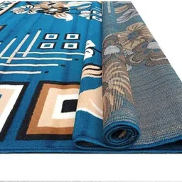 samjeeda handloom carpets Blue Acrylic Carpet image 4