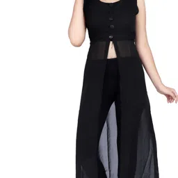 verity Casual Sleeveless Solid Women Black Top-picture-25