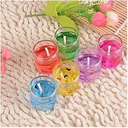 mestie Small Multicolor Glass Gel Candles Candle-picture-13