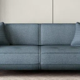 durian Cassandra Fabric 3 Seater Sofa with Flip Back MechanismIn Blue Colour image 1