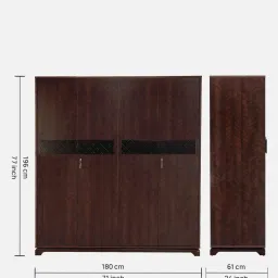 durian Madeline 4 Door Wardrobe In Brown Finish image 2