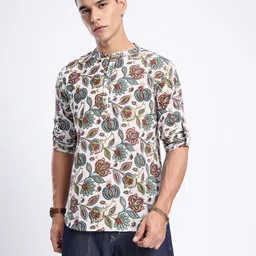 anouk rustic Men Printed Cotton Blend Straight Kurta image 3