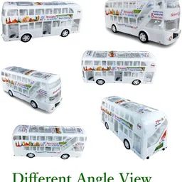 wasinat toys stores White Color Double Dacker Non Rechargeable Bus Toy for Kids image 5