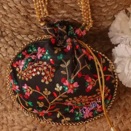 nishka retail Women Black Potli-picture-16