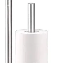 hannea Toilet Paper Holder Stand Toilet Paper Stand Brushed Nickel, Free Standing Stainless Steel, Glass Toilet Paper Holder-picture-26